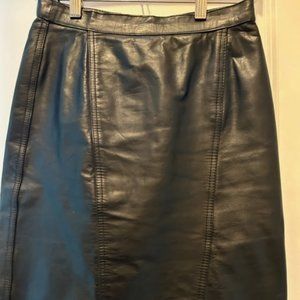 Traditional black leather skirt by WInlet